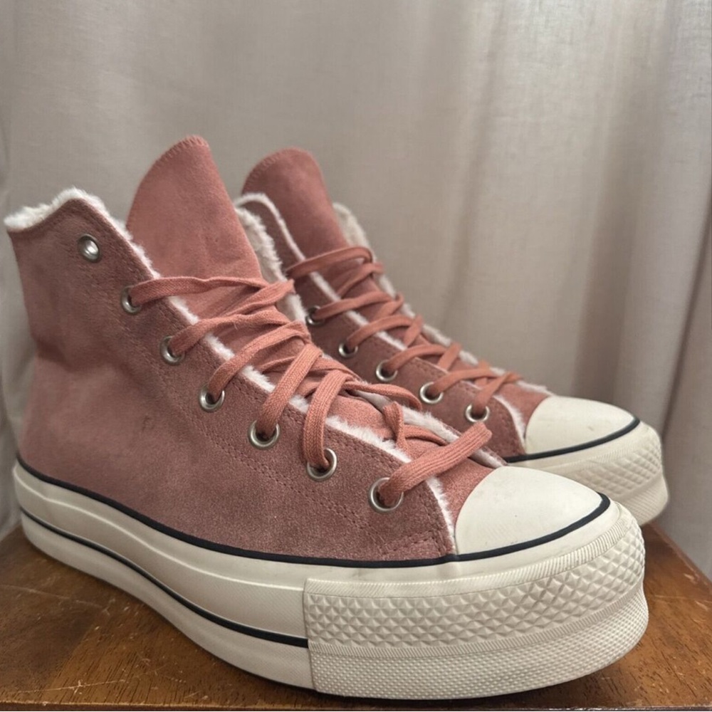 Converse Suede Pink High-Top Sneakers